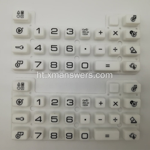 Ki enpèmeyab ak pousye Overmolded Silicone Rubber Keypad